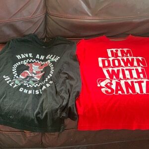 Two Boys’ Large (10-12) Long-Sleeve  Graphic T-Shirts